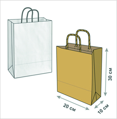 Крафт-пакет с крученными ручками