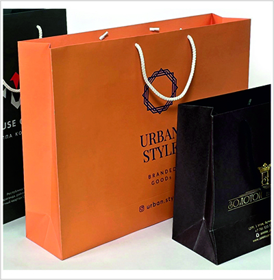 Бумажный пакет<br>с ЦВЕТНОЙ печатью